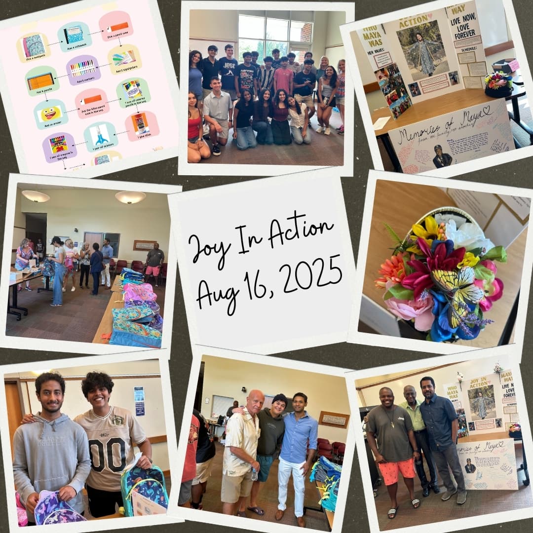 Community packing school supplies
