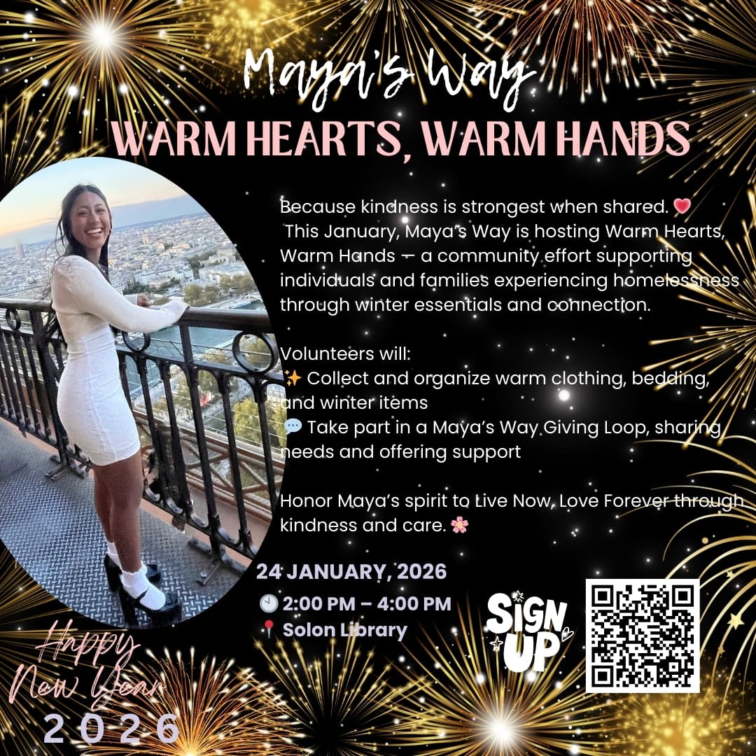Warm Hearts, Warm Hands Event Flyer