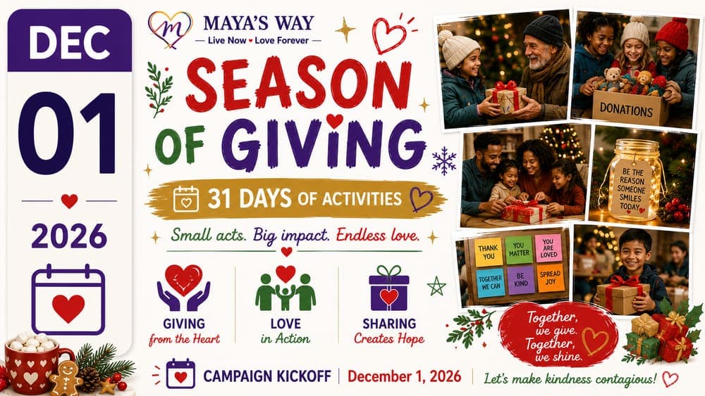 Season of Giving campaign kick off event calendar image