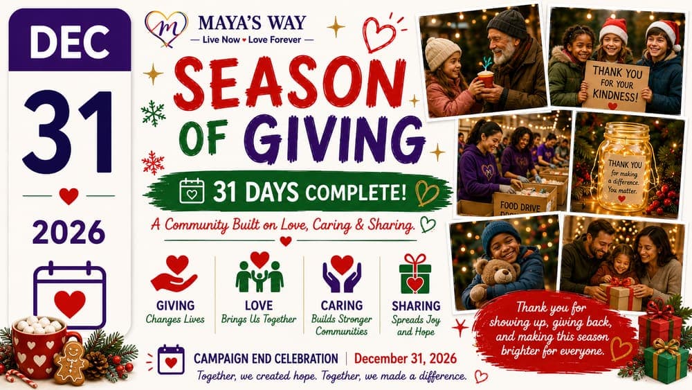 Season of Giving campaign close event calendar image
