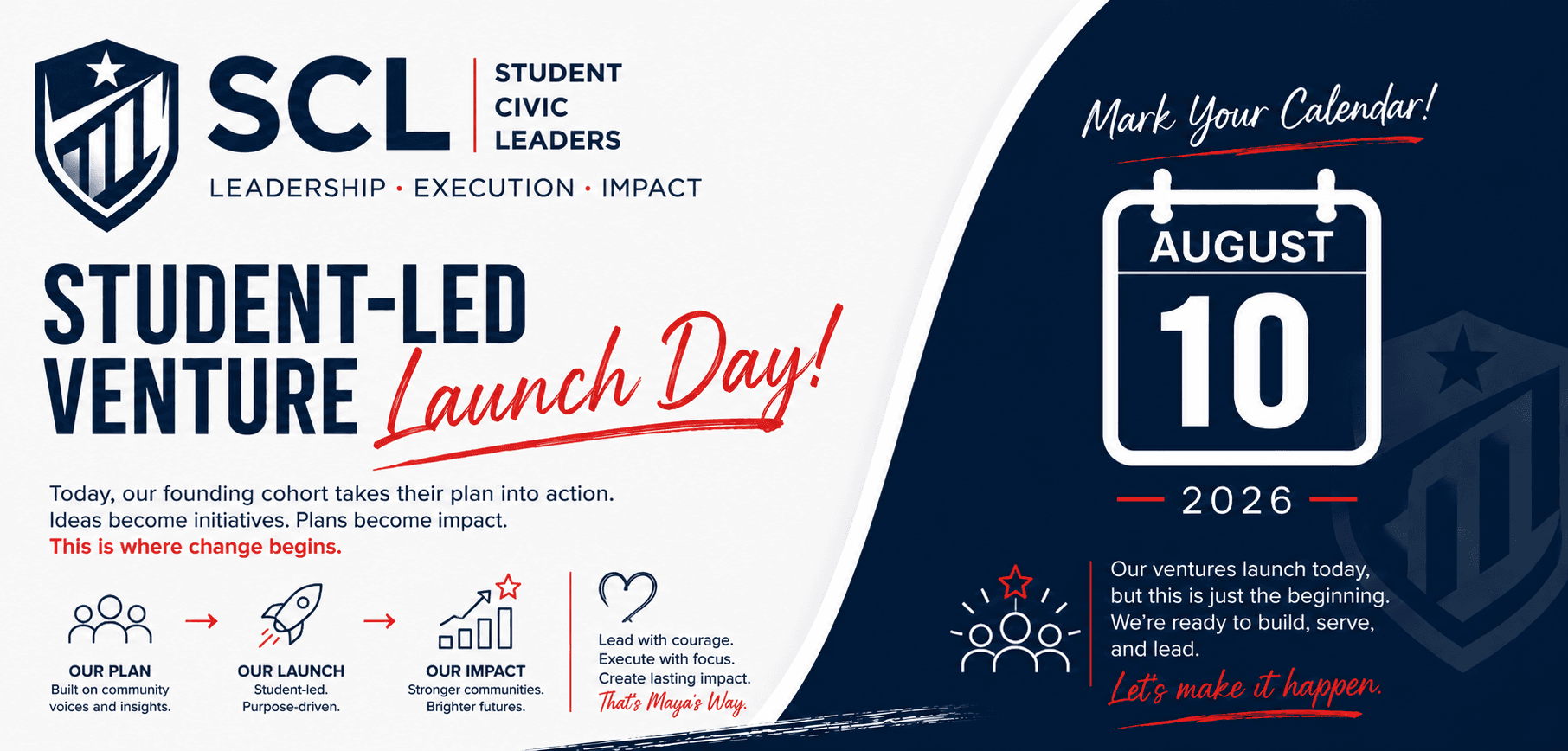 Student-Led Venture Launch Day event calendar image